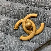 Chanel Coco Handle Bag In Blue Size 29x18x12cm - 5