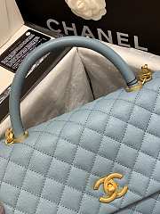 Chanel Coco Handle Bag In Blue Size 29x18x12cm - 2