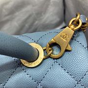 Chanel Coco Handle Bag In Blue Size 29x18x12cm - 3