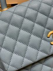 Chanel Coco Handle Bag In Blue Size 29x18x12cm - 4