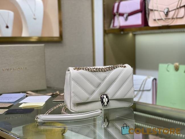 Bulgari Serpenti Cabochon Shoulder Bag 290649 Size 22.5x15x10cm  - 1