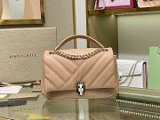Bulgari Serpenti Cabochon Shoulder Bag In Beige 290649 Size 22.5x15x10cm  - 1