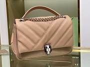 Bulgari Serpenti Cabochon Shoulder Bag In Beige 290649 Size 22.5x15x10cm  - 3