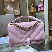 Bulgari Serpenti Cabochon Shoulder Bag In Light Purple 290649 Size 22.5x15x10cm  - 2