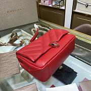 Bulgari Serpenti Cabochon Shoulder Bag In Red 290649 Size 22.5x15x10cm  - 5