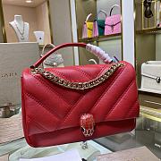 Bulgari Serpenti Cabochon Shoulder Bag In Red 290649 Size 22.5x15x10cm  - 4