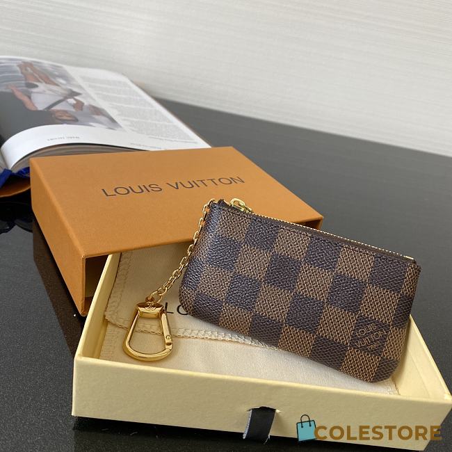 Louis Vuitton Damier Coin Case In Brown M62650 Size 12x7cm - 1