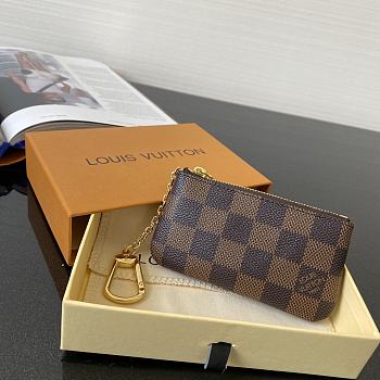 Louis Vuitton Damier Coin Case In Brown M62650 Size 12x7cm