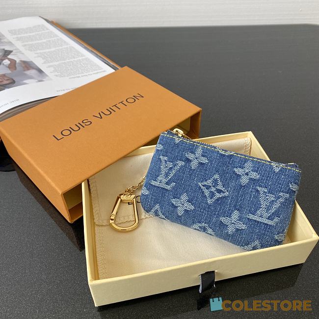 Louis Vuitton Blue Denim Coin Case M62650 Size 12x7 cm - 1