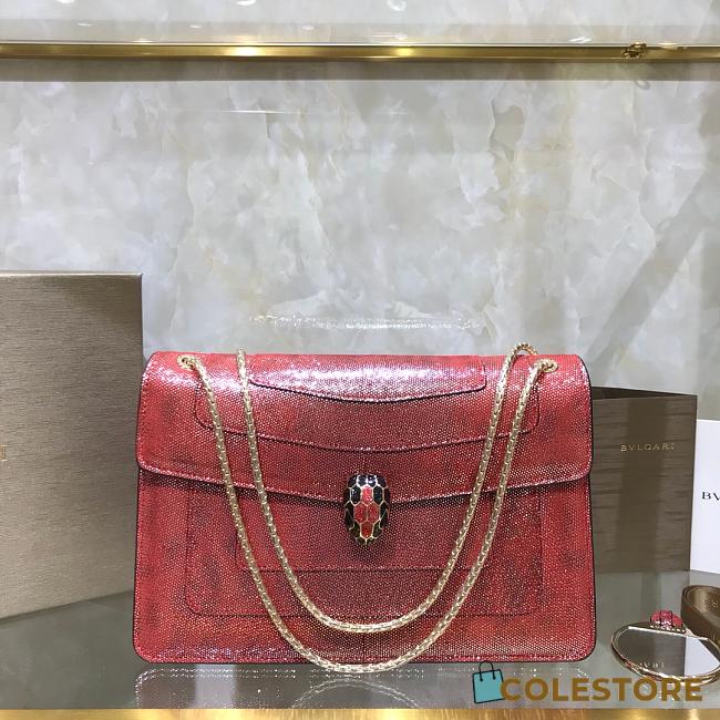 BVL Serpenti Forever Shoulder Bag In Red 80527  - 1