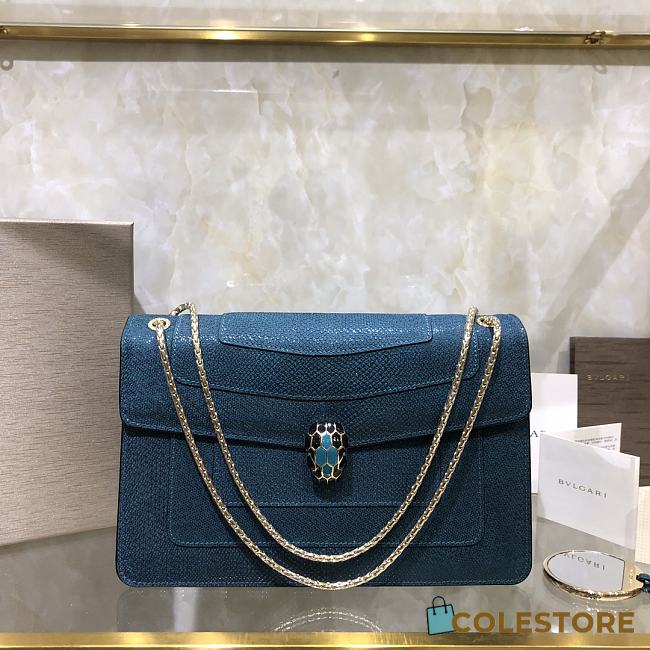 BVL Serpenti Forever Shoulder Bag In Blue 80527 - 1