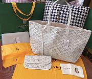 Goyard White Chevron St Louis PM Tote Bag with Pouch ABA02 - 1