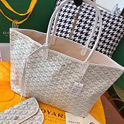 Goyard White Chevron St Louis PM Tote Bag with Pouch ABA02 - 5