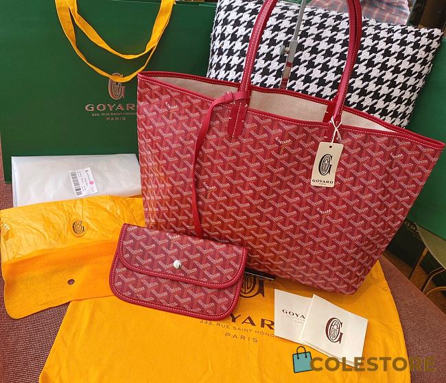 Goyard Blue Chevron St Louis PM Tote Bag with Pouch Style ABA02 Size 47x27x14cm - 1