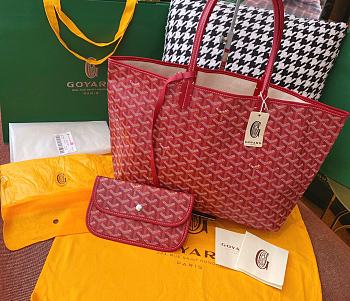 Goyard Blue Chevron St Louis PM Tote Bag with Pouch Style ABA02 Size 47x27x14cm