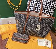 Goyard Brown Chevron St Louis PM Tote Bag with Pouch ABA02  - 1