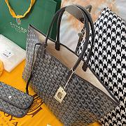 Goyard Black Chevron St Louis PM Tote Bag with Pouch ABA02 - 3
