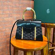 Goyard Saigon Structure Mini Bag In Black Canvas Leather Size 20x15x7.5cm - 3