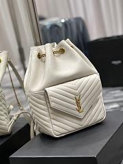 Ysl Joe Backpack In White Leather Lambskin 6726091  - 4
