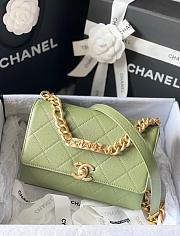 Chanel Mini Flap Bag Gold-Tone Metal Green AS2711 19.5x14x9cm - 4