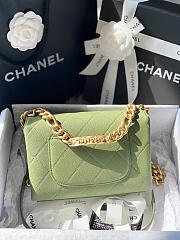 Chanel Mini Flap Bag Gold-Tone Metal Green AS2711 19.5x14x9cm - 5