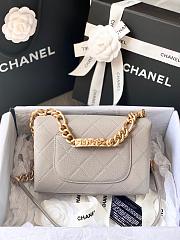 Chanel Mini Flap Bag Gold-Tone Metal White AS2711 19.5x14x9cm - 5
