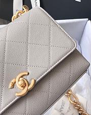 Chanel Mini Flap Bag Gold-Tone Metal White AS2711 19.5x14x9cm - 3