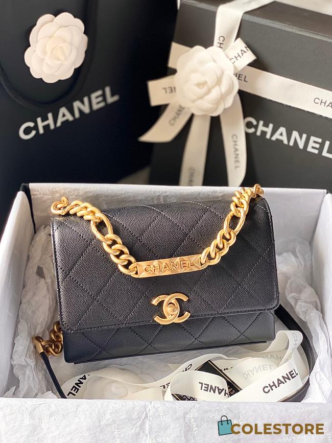 Chanel Mini Flap Bag Gold-Tone Metal Black AS2711 19.5x14x9cm - 1