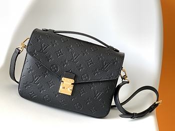 Louis Vuitton Pochette Metis Monogram In Black Empreinte Leather 25cm