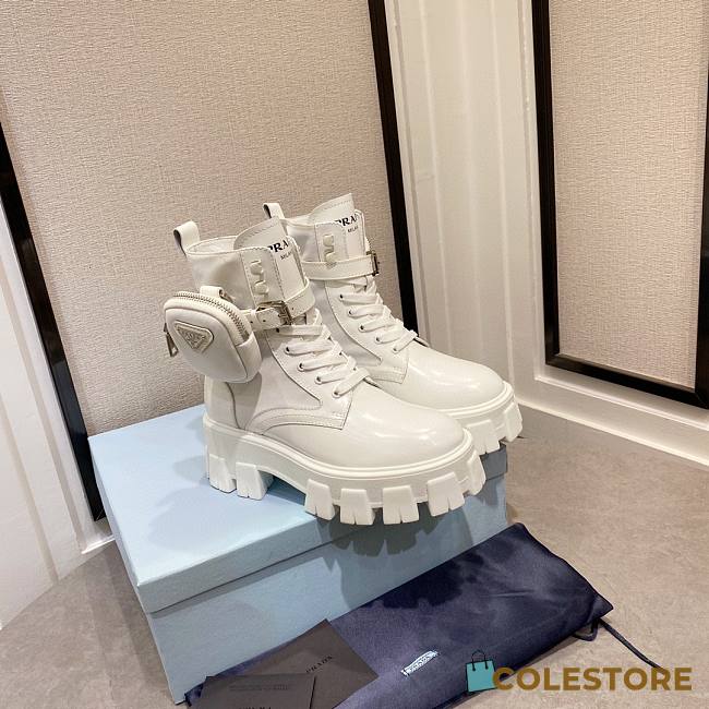 Prada Strapped Pouch Combat Boots - 1
