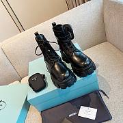 Prada Strapped Pouch Combat Boots In Black - 4