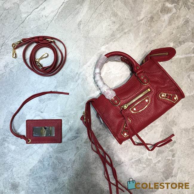 Colestore Balenciaga Motorcycle Bag In Red Size 20x6x13cm  - 1