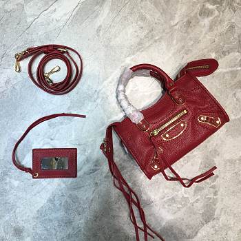 Colestore Balenciaga Motorcycle Bag In Red Size 20x6x13cm 