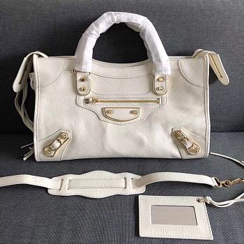 Colestore Balenciaga Motorcycle Bag In White Size 38x12x24cm
