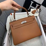 Hermes Kelly In Brown Silver Buckle - 3