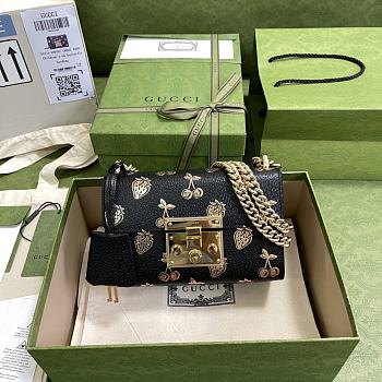 Gucci Lady Padlock Ophidia In Black 409487 Size 20x12.5x8cm