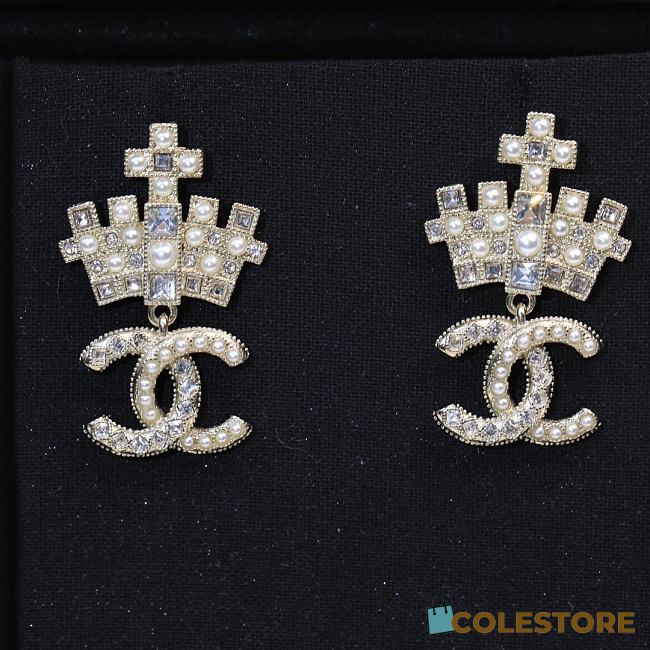 Chanel Crown Pearl Earings - 1
