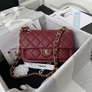 Chanel Small Fap Bag In Red AS2798 