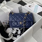 Chanel Small Fap Bag In Navy Blue AS2798  - 1