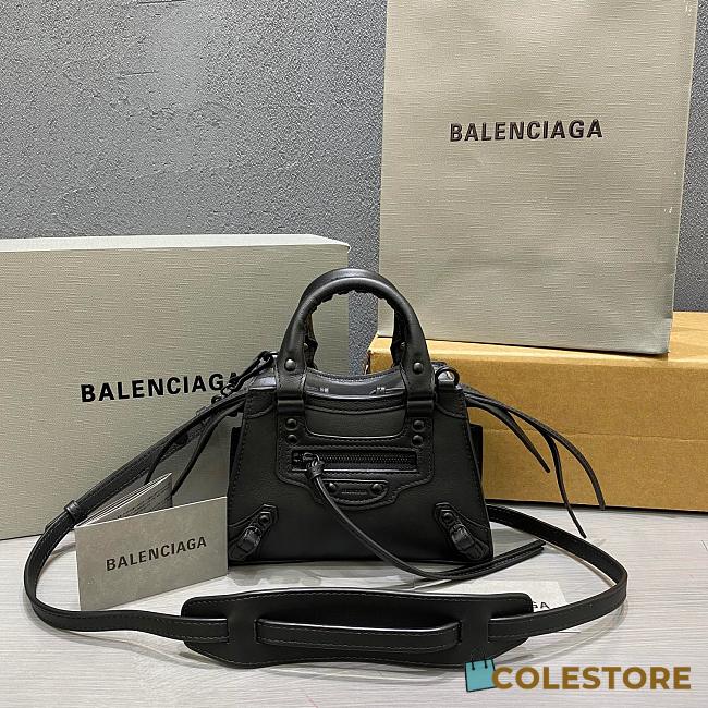 Colestore Balenciaga Mini Neo Classic Top Handle Bag Full Black 63852 22x14x11cm - 1
