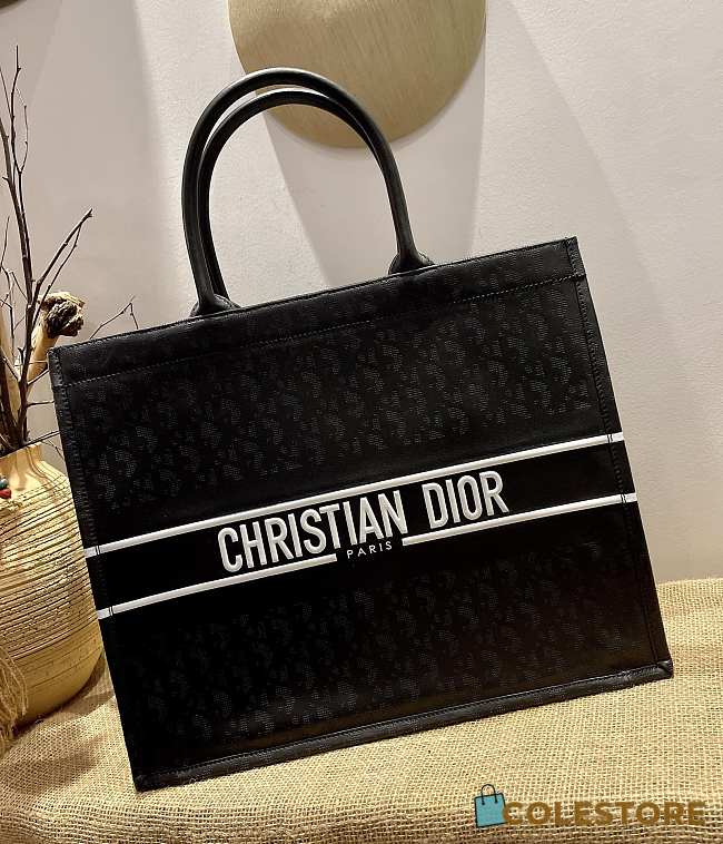 Dior Book Tote Black Calfskin M1286 Size 41cm - 1