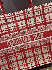 Dior Book Tote Cannage Embroidery Red&White M1286  - 6