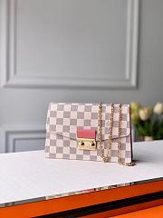 Louis Vuitton Croisette Chain Wallet Damier Azur Pink N60358 21cm - 1