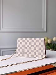 Louis Vuitton Croisette Chain Wallet Damier Azur Pink N60358 21cm - 5