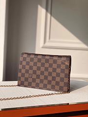 Louis Vuitton Croisette Chain Wallet Damier Ebene Magnolia Pink N60287 21cm - 5