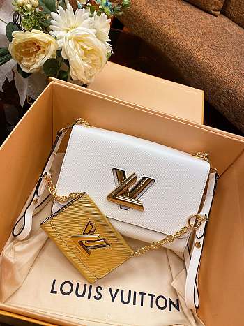 Louis Vuitton Twist White Epi Leather M50280 Size 23x18x8cm