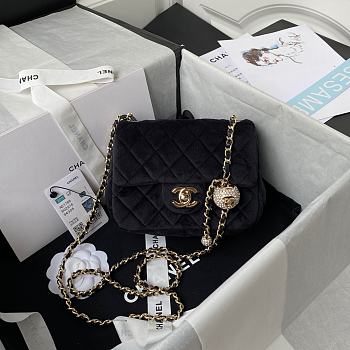 Chanel Mini Classic Flap Velvet Bag Size 17cm