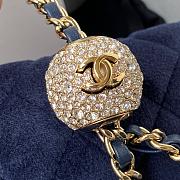 Chanel Classic Flap Blue Velvet Bag Size 20x13x7cm - 5