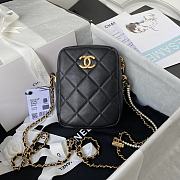 Chanel Shoulder Bag In Black Lambskin Leather AS2857 Size 16x12x6cm - 1