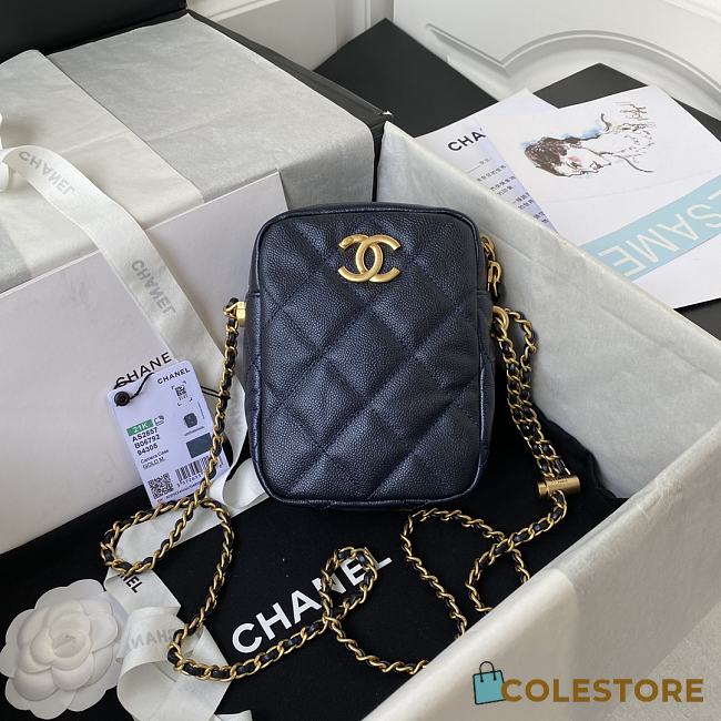 Chanel Shoulder Bag In Black Calfskin Leather AS2857 Size 16x12x6cm - 1
